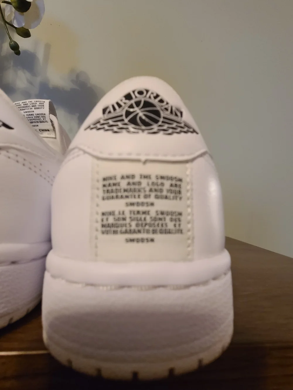 Nike Air Jordan 1 Retro Low White Leather Slip On's AV3918-100 Size  11